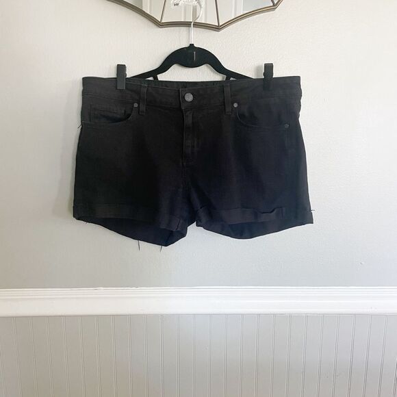 Paige Black Denim High Waist Cut Off Jean Shorts Size 30
